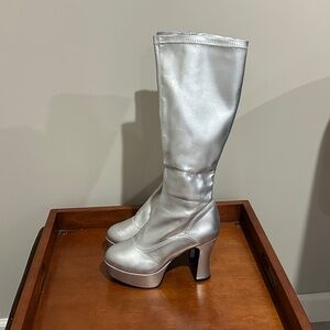 Funtasma Exotica-2000 Platform Boots, Silver, Size 8